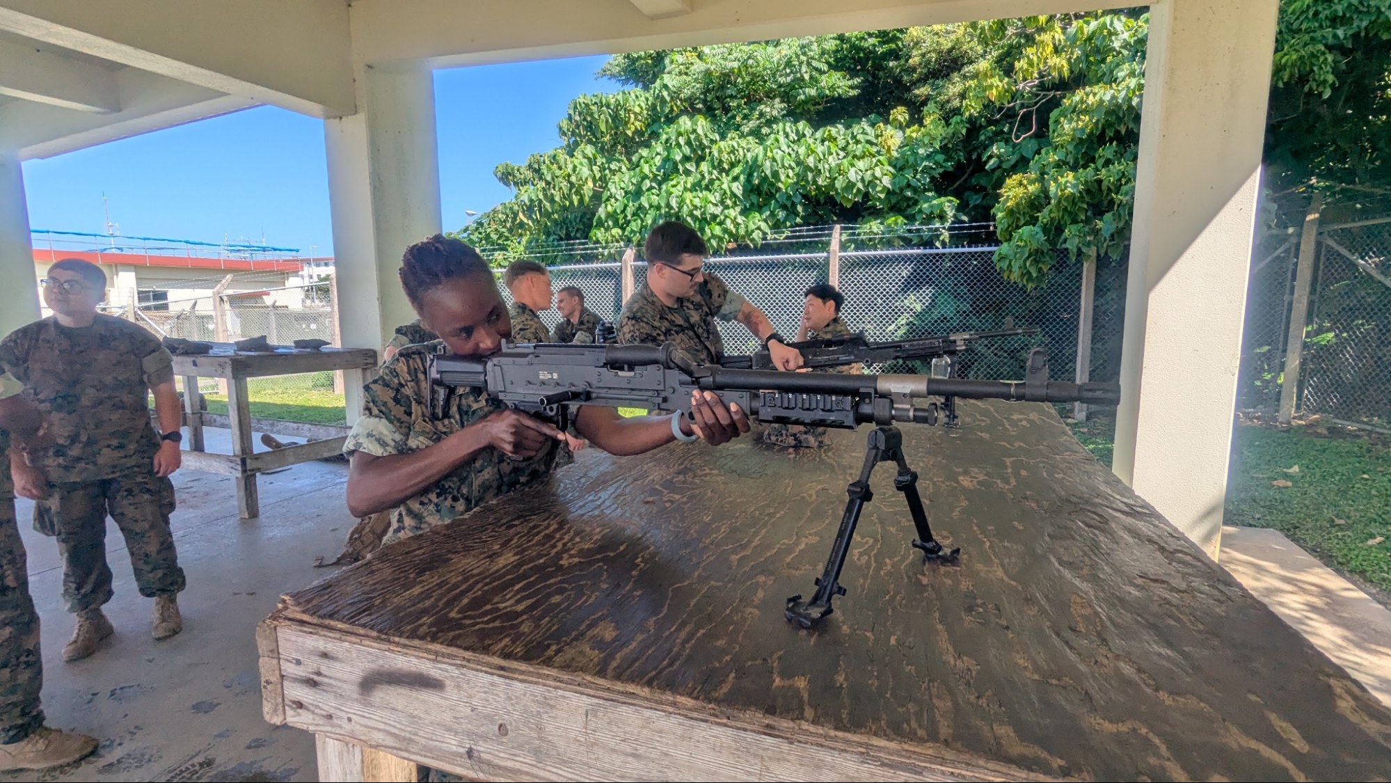 Weapons training.