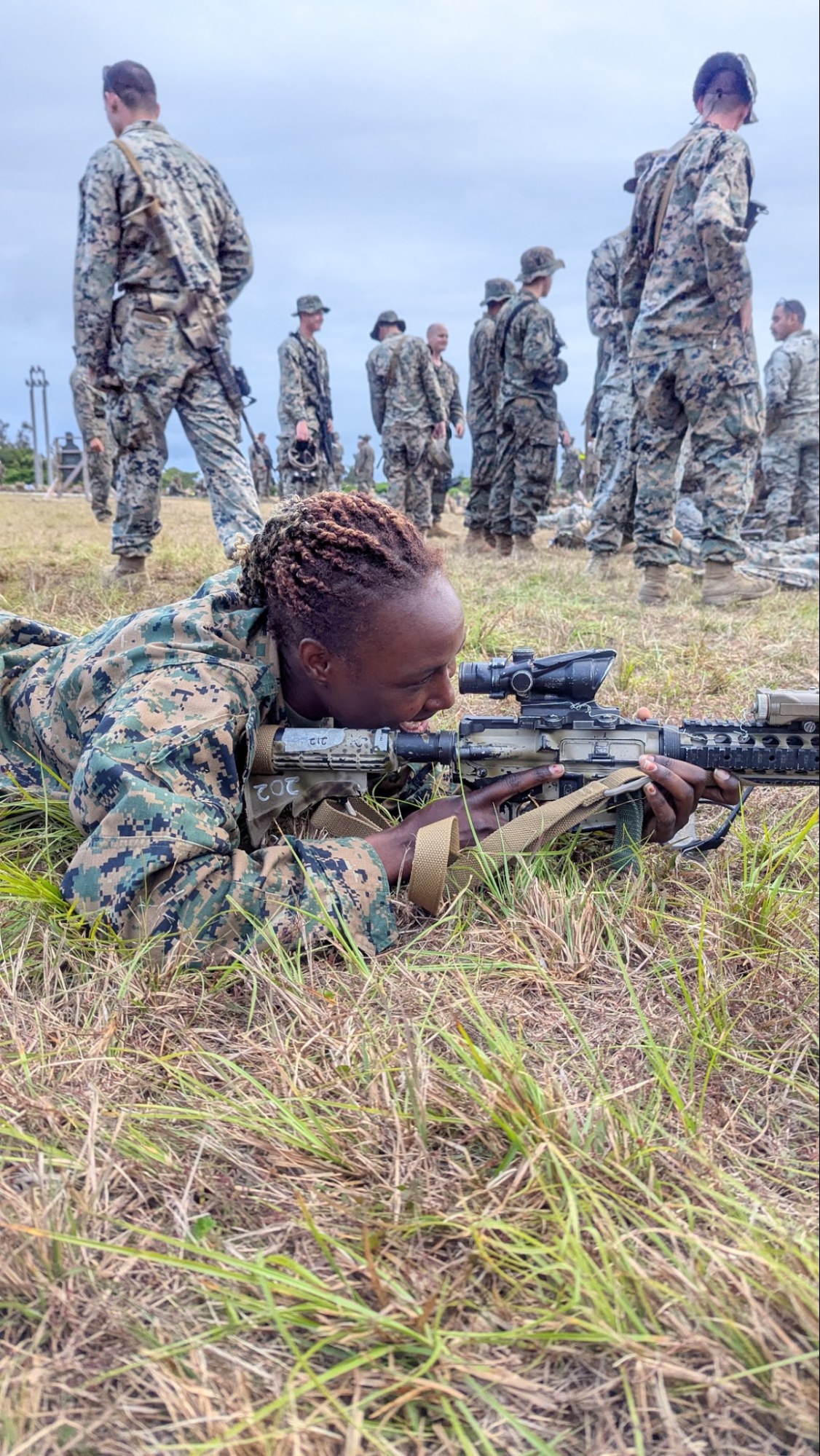 Aiming.