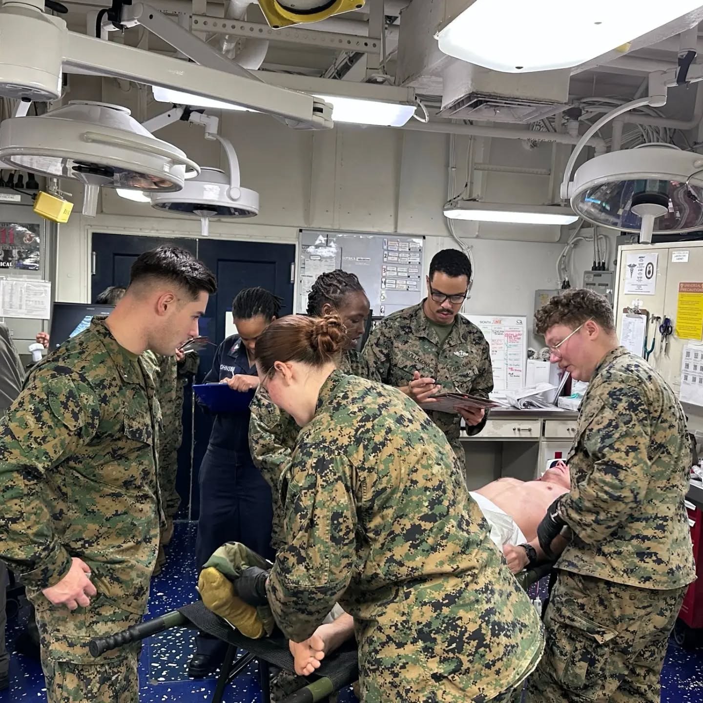 Leading Hospital Corpsmen — on ships in the Pacific and at the desert Marine base, 29 Palms.